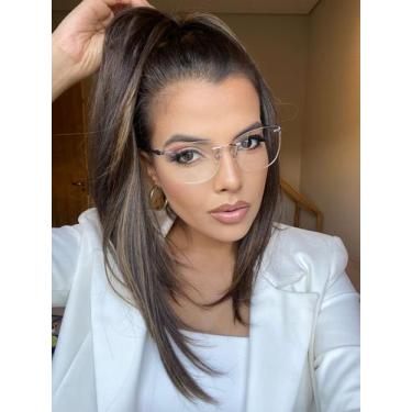 Imagem de Armação Óculos de Grau Feminina Metal Gatinho Balgriff Kelly- Óculos S