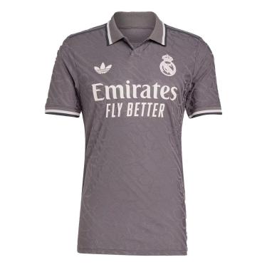 Imagem de Camisa Real Madrid Jogador Cinza 24/25 Uniforme 3 Adidas-Masculino