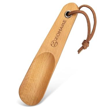 Imagem de ZOMAKE Chifre de sapato, calçadeira de madeira para viagem, pequeno ajudante de colher de madeira, buzina de bota portátil curta de 14,5 cm para homens, mulheres e crianças, Pacote com 1 - C