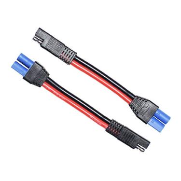Imagem de LIXINTIAN (Pacote com 2) Conector adaptador de conexão rápida SAE para EC5, adequado para bateria solar de carro - 10 AWG 15 cm
