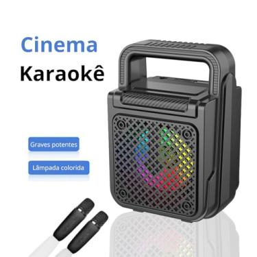 Imagem de Caixa de Som Bluetooth 8W Portátil com TWS 16W, Rádio FM, Cartão TF, USB, Bateria 1200mAh, Iluminação RGB, Som Hi-Fi, Graves Poderosos e Compacta para Uso Interno e Externo em Festas e ao Ar Livre