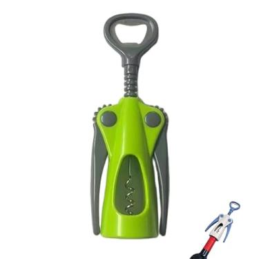 Imagem de PLAYTHROUGH Saca-rolhas de asa, abridor de garrafas multifuncional para vinho e cerveja, aderência ergonômica (verde)