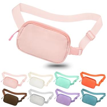 Imagem de jealkip Pochete transversal para mulheres e homens, bolsa de cinto para caminhadas com alça ajustável, bolsa de cintura para corrida, treino, esportes, viagens, Pêssego, Pochete