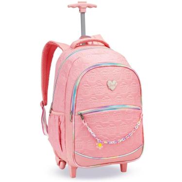 Imagem de Mochila De Rodinha Escolar Menina Bolsa Matelassê Cupcake-Feminino