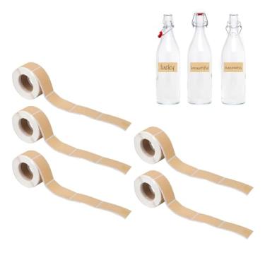 Imagem de Hilitand Etiqueta Adesiva Kraft de 1300 Unidades, Etiquetas Marrons Autoadesivas Em Branco para Recipiente de Garrafa, Com Forte Adesão Adequada para Cerâmica Plástica de Vidro Metálico