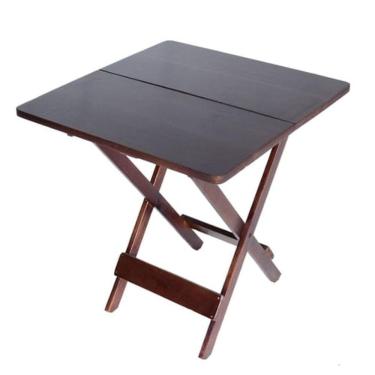 Imagem de Mesa Dobravel 2 Partes Madeira Imbuia 60X60cm - So Mesas So Cadeiras