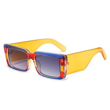 Imagem de Óculos de Sol UV400 - Cores Vibrantes, Hastes Largas, Lentes Degradê, para Homens e Mulheres, Ideal para Esportes ao Ar Livre, Corrida e Ciclismo, Amarelo