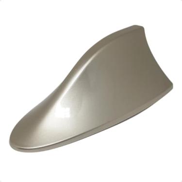 Imagem de Antena Shark Tubarão para Carro com Teto Plano Recepção AM/FM Design Esportivo Aerodinâmico Multimarcas com Kit de Instalação (Dourado)