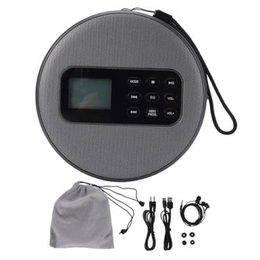 Imagem de Fockety Leitor de CD Portátil, Leitor de Música de CD Bluetooth Com Proteção Anti-salto, Leitor de CD Pessoal Recarregável Compatível Com CD R / MP3, Display LED, Fone de Ouvido