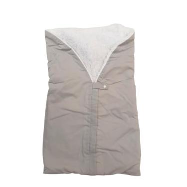 Imagem de Manta Saco de Dormir Porta Bebê, Cinza, 50x70 cm, Forro Quentinho, Para Bebê, Contemporâneo, Algodão e Sherpa