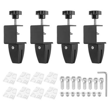 Imagem de PATIKIL 4 peças de clipes de divisória ajustáveis de 1/20.3 cm a 1/5.1 cm, grampos de suporte de proteção contra espirros de alumínio, clipes divisores de mesa para lojas de escritórios, painel de