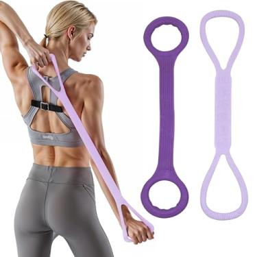 Imagem de Figura 8 Pulseira de resistência atualizada com alças, 2 peças de pulseiras de silicone de 11 kg para fisioterapia, academia em casa, treino de peito e ombro nas costas – Equipamento de barra pura