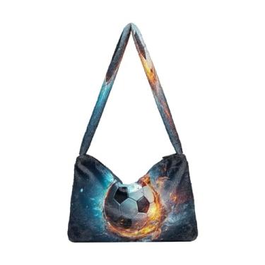 Imagem de Bolsa de ombro feminina moderna com folhas verdes, bolsa de ombro, bolsas de outono, Bola de futebol flutuante e coberta de água 5, One Size