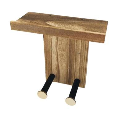 Imagem de oshhni Gancho de parede para guitarra, suporte multifuncional para instrumentos de corda, em madeira, para skate, presente ideal para homens e meninos que