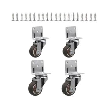 Imagem de Rodízio De Borracha Macia Em Forma De L 4 Peças Universal Roda Giratór