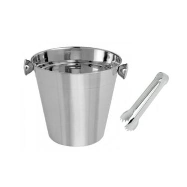 Imagem de Balde de Gelo e Pegador Mini Aço Inoxidavel 1,1L Bar Restaurante - CAS