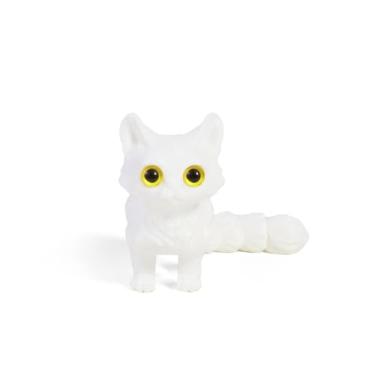 Imagem de Estatueta colecionável de gato branco impresso em 3D de 15 cm para decoração de mesa executiva de escritório doméstico
