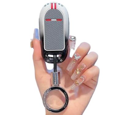 Imagem de Car Key Case Cover Shell Bag Compatível com GWM /HAVAL/H6/M6/ORA/Good Cat/White Cat/IQ Car-Styling Holder Shell Keychain Protection Key Fob Cover Case(A-round buckle)