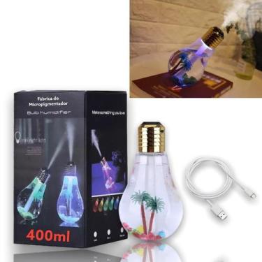 Imagem de Difusor Umidificador De Ambientes 400Ml Lâmpada Abajur Led - Fábrica D