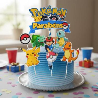 Imagem de Topo De Bolo Topper Enfeite Aniversário Pokémon Pikachu - Shop da Cris