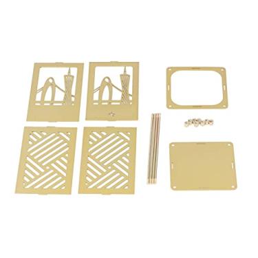 Imagem de Porta-canetas de metal multifuncional, fácil montagem, superfície dourada brilhante, porta-lápis para escritório, escola, casa, material de ferro premium, resistente, durável, (Porta-canetas de