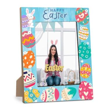 Imagem de Porta-retrato colorido de ovos de coelhinho da Páscoa, Feliz Páscoa, adequado para fotos de 10 x 15 cm, presentes para a família e amigos na Páscoa, lembrancinhas e decorações de casa de férias - A02