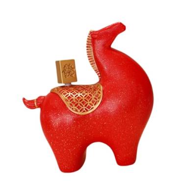 Imagem de FLCPJGV Escultura de Cavalo - Lembrança do Ano do Cavalo - Decoração Feng Shui para Mesa, Estante e Lareira, Vermelho, com Fa Word