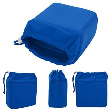 Imagem de Cryfokt Saco de Inserção de Câmera à Prova de Choque, Saco de Cordão Acolchoado para Câmera DSLR e Lente, 20 X 18 X 10 Cm, Leve (Azul escuro)
