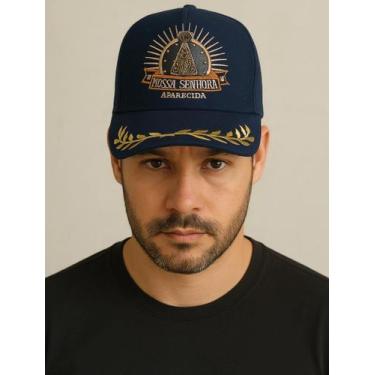 Imagem de Boné Bone Country Nossa Senhora Aparecida Azul G Bordado