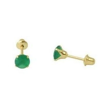 Imagem de Brinco de ouro 18k com pedra de zircônia - Elegancy Joias, Verde