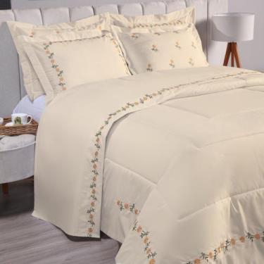 Imagem de Kit Completo Edredom com Jogo de Lençol King Size Percal 180 Fios Algo