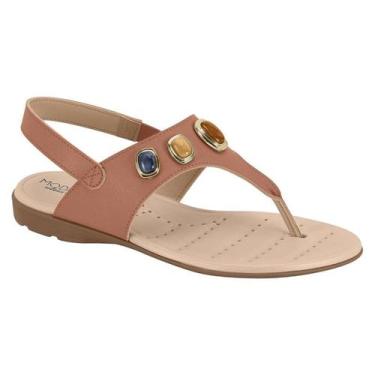 Imagem de Sandália Feminina Modare Rasteira Com Pedrarias Ortopédica e Calce Fác