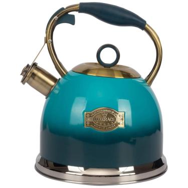 Imagem de Chaleira de Chá 3L em Aço Inoxidável com Apito, turquesa, turquesa, LUXGRACE T12 Blue,...