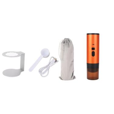 Imagem de Generic Máquina Portátil de Cápsulas de café Recarregável, Totalmente Automática, para Exterior, Com Display Digital, para Acampamento, Viagens, Escritório, Tanque de água de 90ml (Laranja Vibrante)