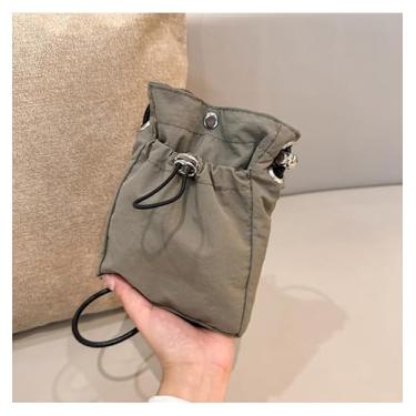 Imagem de Bolsa tiracolo feminina de nylon pequena à prova d'água mini carteira para celular leve e fofa, Verde, Small