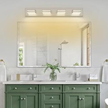 Imagem de Luz de espelho LED Arandelas de parede de banheiro Rotativo 350° Lâmpada de parede de ângulo ajustável Armário Iluminação de parede para sala de estar quarto penteadeira banheiro (Luz quente prateada