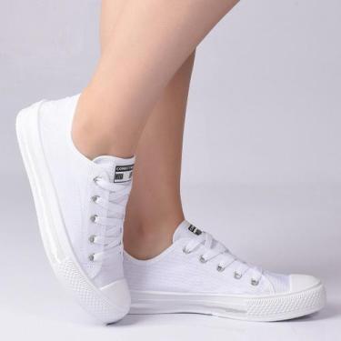 Imagem de Tenis Casual Feminino e Masculino Star Marca Moda Leve, Branco, 33/34
