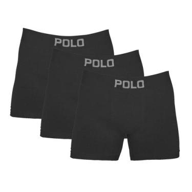 Imagem de Kit 3 Cuecas Boxer Cotton Polo 781 Algodão Sortido, Preto, M