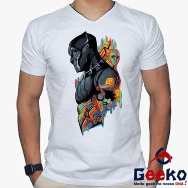 Imagem de Camiseta Pantera Negra 100% Algodão Wakanda Forever Black Panther Geek