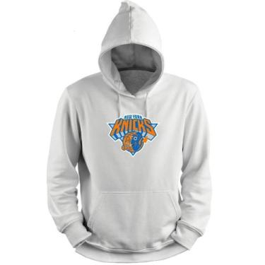 Imagem de Blusa Moletom Capuz Basquete New York Knickss 2020 Basketball, Branco,