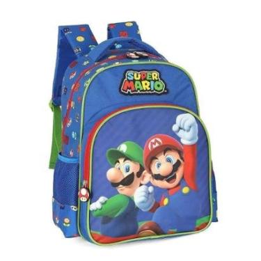 Imagem de Mochila de Costas Luxcel Super Mario Bros Azul-Masculino