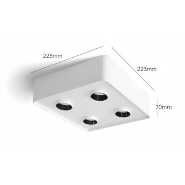Imagem de Externa LED inteligente montado na superfície pode iluminar: luz de teto regulável antirreflexo de 4/2 cabeças para sala de estar e quarto