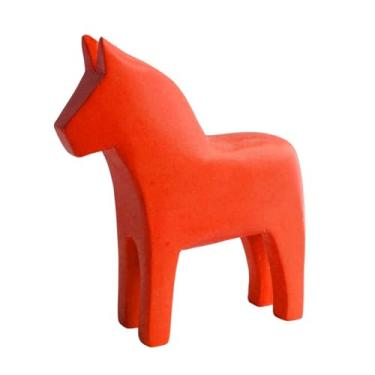 Imagem de Generic Estatueta sueca de cavalo Dala, decoração do Ano do Cavalo, presente para o Festival da Primavera, ornamento de mesa, madeira esculpida à mão para, Vermelho
