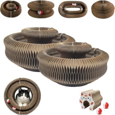 Imagem de Twisty Paws Brinquedo arranhador para gatos, tábua de arranhar gatinhos, reversível infinito, interativo, almofadas de papelão para gatos em ambientes internos, arranhador interno (Grande-8)