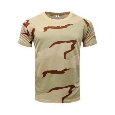 Imagem de Camiseta Masculina Camuflada 3D De Gola Redonda Manga Curta Casual De 