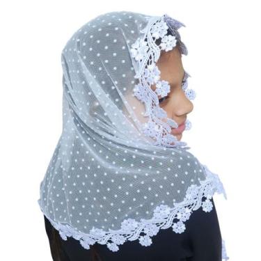 Imagem de Véu CCB Juvenil Tule Poá Bolinha 9 a 12 Anos, Retangular (Tradicional)