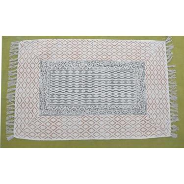 Imagem de Royal Arts and Crafts Tapete de algodão 5 x 9 x 12 cm, 12 x 1,5 m, lindo tapete decorativo de algodão estampado/casa/cozinha/interior/entrada/pátio/corredor/exterior (preto, marrom, 6,5 x 9,5 m