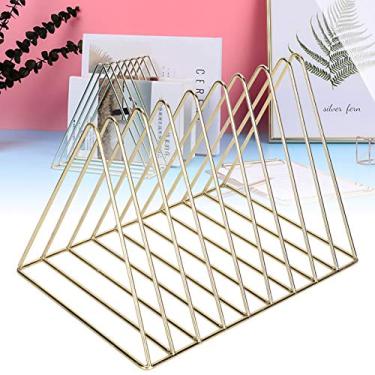 Imagem de Suporte de Revista Ferro Organizador Arquivos Mesa Metal Triangular para Armazenamento Livros e Cartas Escritório Lar Es