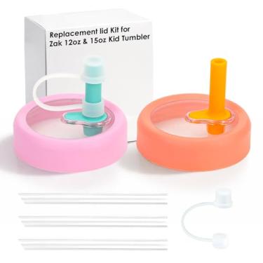 Imagem de Zukro Tampa de substituição para copo infantil Zak de 340 g, tampa de copo infantil, rosa e tangerina
