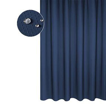 Imagem de Cortina de chuveiro com 12 olhos metal e ganchos banheiro tecido waffle Decorativa Cortinas Lavável à máquina pesado Secagem rápida Anti-descoloração